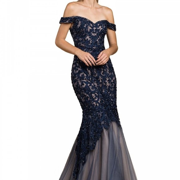 Cinderella Dresses & Skirts - Jewelled Off Shoulder Mermaid Shape Dress CDA0401